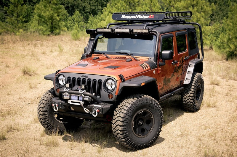 Rugged Ridge Fender Flares Rugged Ridge Hurricane Flat Fender Flare Kit 07-18 Jeep Wrangler