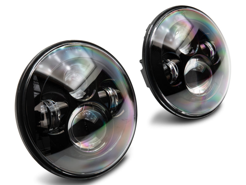 Raxiom Headlights Raxiom 97-18 Jeep Wrangler TJ/JK Axial Series LED Daymaker Headlights- Black Housing (Clear Lens)