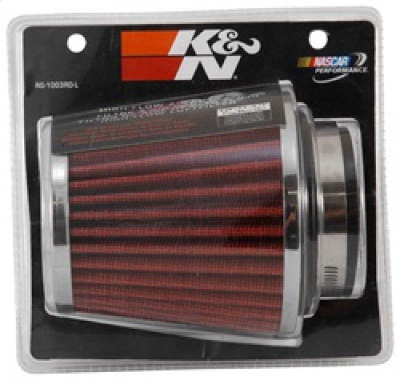 K&N Engineering Air Filters - Universal Fit K&N Universal Chrome Filter 2 3/4in FLG / 4 1/2in Bottom / 4 1/2in Height