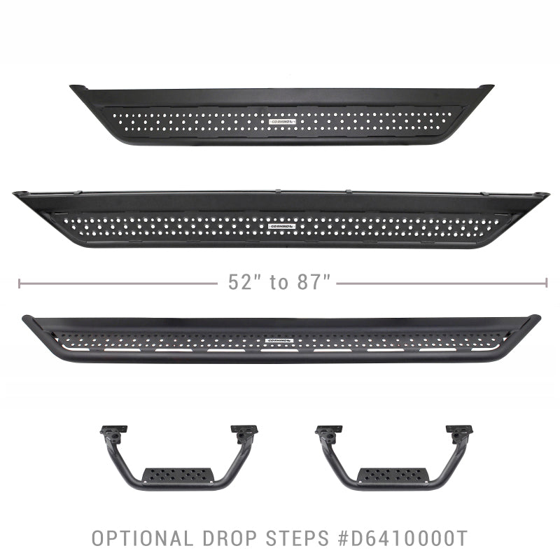 Go Rhino Side Steps Go Rhino Dominator Extreme D6 SideSteps - Tex Blk - 4in Drop Down Steps (Pair)