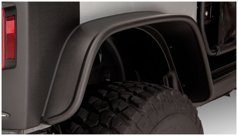 Bushwacker Fender Flares Bushwacker 07-18 Jeep Wrangler Flat Style Flares 2pc Fits 2-Door Sport Utility Only - Black