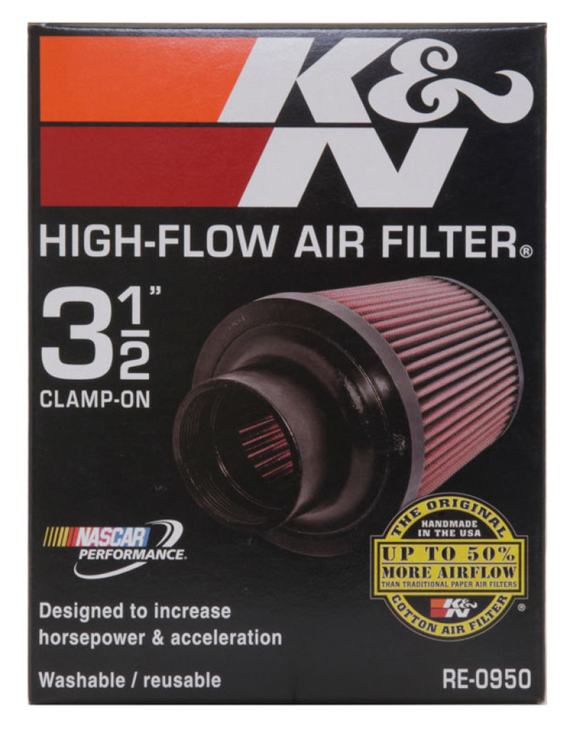 K&N Engineering Air Filters - Universal Fit K&N Universal Rubber Filter 3 1/2inch ID FLG / 6inch Base / 4-5/8inch Top / 6inch Height