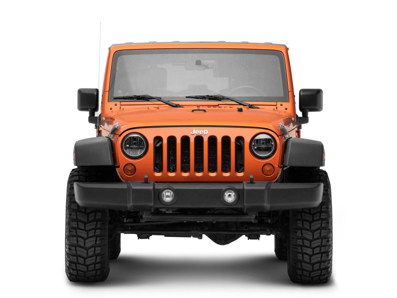 Raxiom Headlights Raxiom 97-18 Jeep Wrangler TJ/JK Axial Series LED Headlights- Black Housing (Clear Lens)