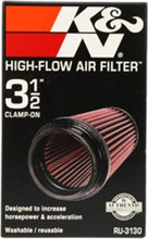 Load image into Gallery viewer, K&amp;N Engineering Air Filters - Universal Fit K&amp;N Filter Universal Rubber Filter 3 1/2 inch Flange 4 5/8 inch Base 3 1/2 inch Top 7 inch Height