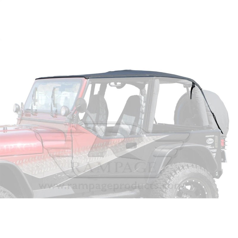 Rampage Soft Tops Rampage 1992-1995 Jeep Wrangler(YJ) Frameless Soft Top Kit - Black Diamond