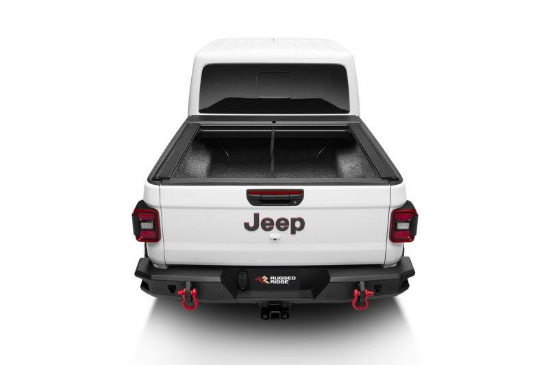 Rugged Ridge Tonneau Covers - Hard Fold Rugged Ridge 20-22 Jeep Gladiator w/o Trail Rail Sys Armis Tonneau Cover w/Max Track - Tex. Blk