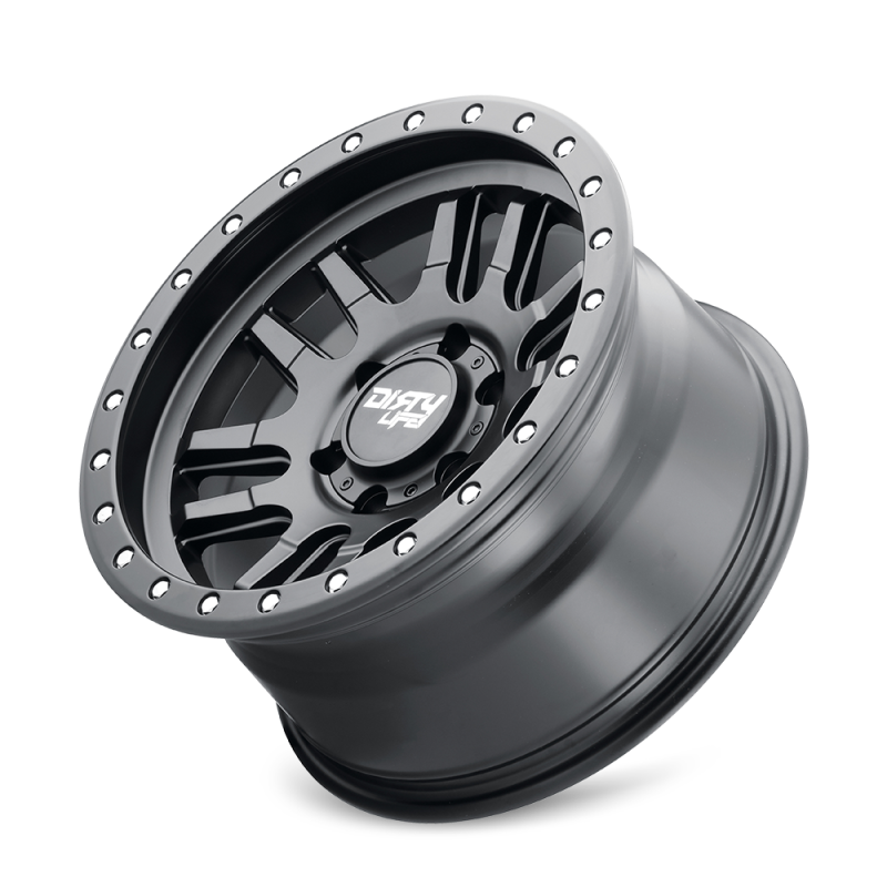 Dirty Life Wheels - Cast Dirty Life 9309 Canyon Pro 17x9/5x127 BP/-38mm Offset/71.5mm Hub Matte Black Wheel - Beadlock