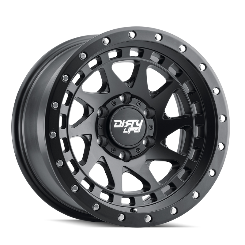 Dirty Life Wheels - Cast Dirty Life 9311 Enigma Pro 17x9/6x139.7 BP/-12mm Offset/106mm Hub Matte Black Wheel - Beadlock