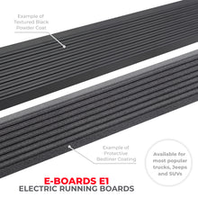 Load image into Gallery viewer, Go Rhino Running Boards Go Rhino 20-23 Jeep Gladiator 4dr E-BOARD E1 Electric Running Board Kit (Cut/Drill Req.) - Tex. Blk