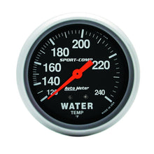 Load image into Gallery viewer, AutoMeter Gauges Autometer Sport-Comp 2 5/8in 120-240 F Mechanical Water Temp Gauge