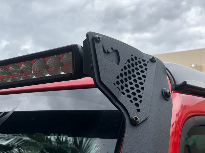 Go Rhino Light Mounts Go Rhino 18-20 Jeep Wrangler JL/JLU/Gladiator JT XE Windshield Light Bar Mount - 50in Single Row