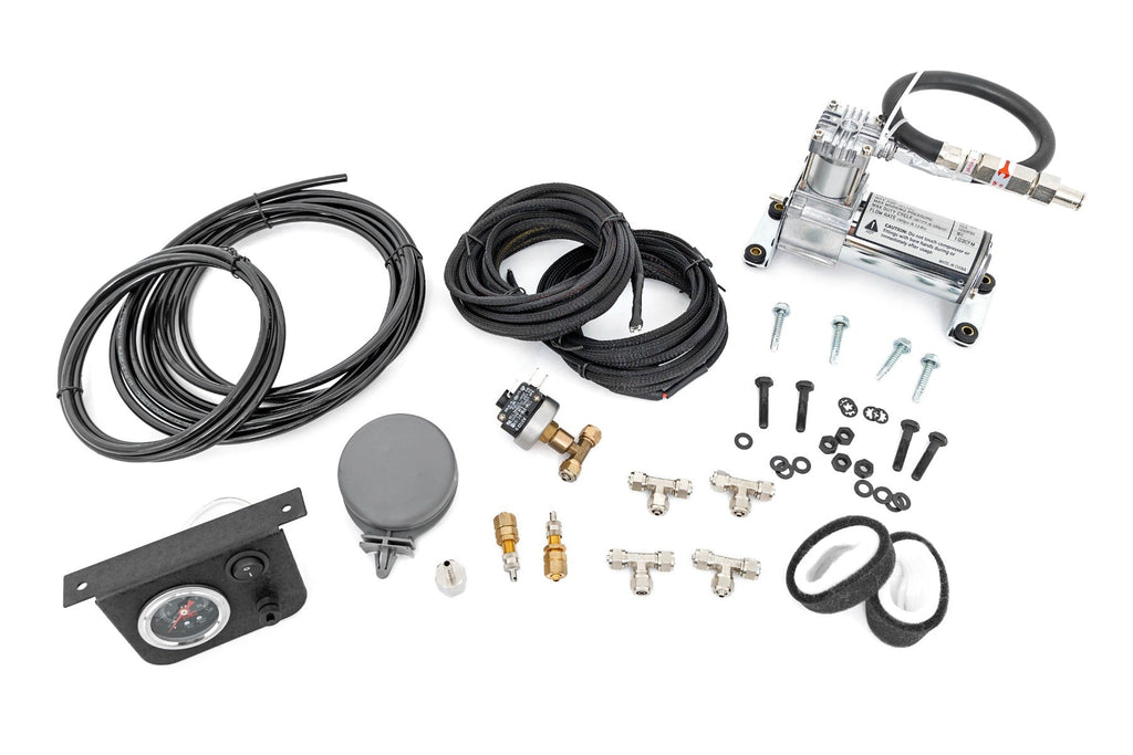 Rough Country Suspension Air Bag Compressor Onboard Air Bag Compressor Kit w/Gauge - 10100