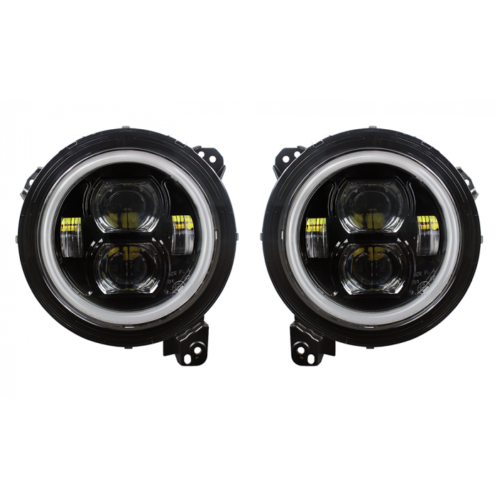 Quake LED Headlight Jeep JL/JT 9" Headlights with DRL, Sequential Turns and RGB Accent - QTE1039