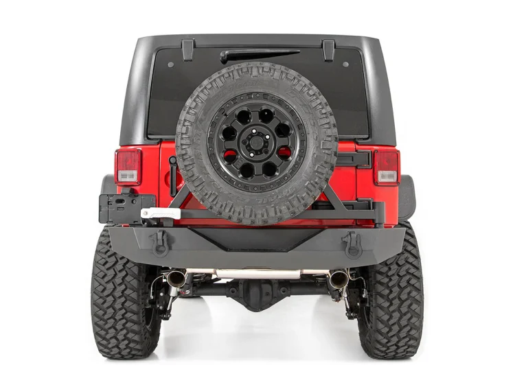 Rough Country Rear Bumpers Jeep Rock Crawler Rear HD Bumper w/Tire Carrier 07-18 Wrangler JK Rough Country - 10594A
