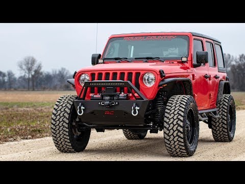 Rough Country Front Bumpers Jeep Stubby Front Trail Bumper 18-20 Wrangler JL and 20-Present Gladiator JT Rough Country - 10597A