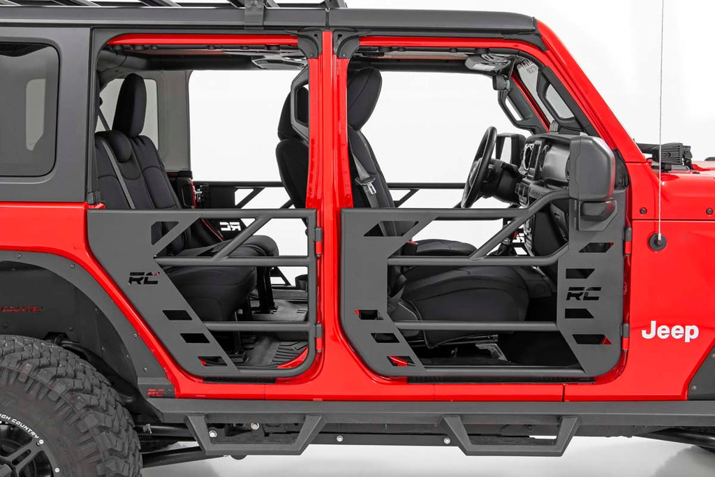 Rough Country Tube Doors Rear Tubular Doors 20-22 Jeep Gladiator JT/18-22 Wrangler JL Rough Country - 10618