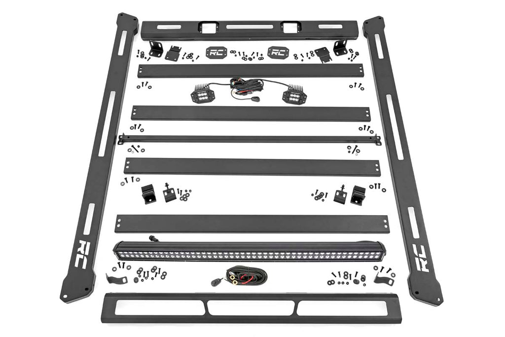 Rough Country Roof Rack Jeep Roof Rack System w/Black-Series LED Lights 18-20 Wrangler JL Rough Country - 10622