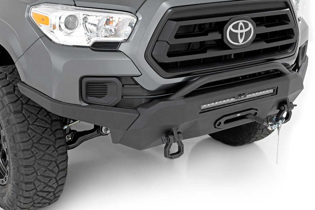 Rough Country Front Bumpers Front Bumper High Clearance Hybrid Winch Mount Only with 20 Inch LED Light Bar 16-22 Toyota Tacoma Rough Country - 10719