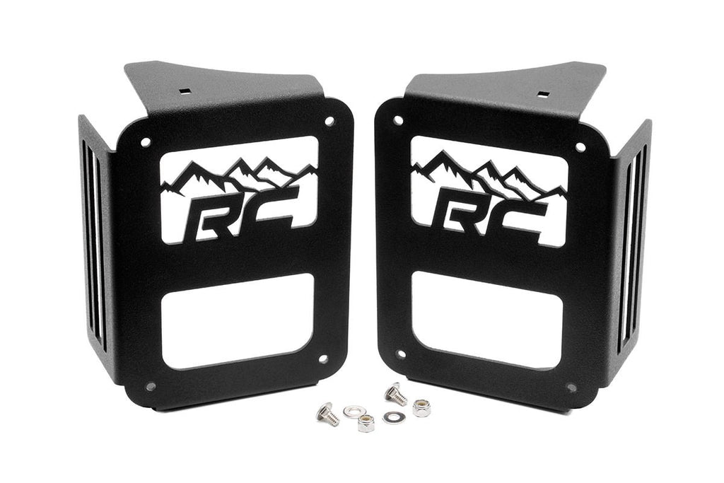 Rough Country Tail Light Cover Jeep Tail Light Covers Mountains 07-18 Wrangler JK Rough Country - 1078