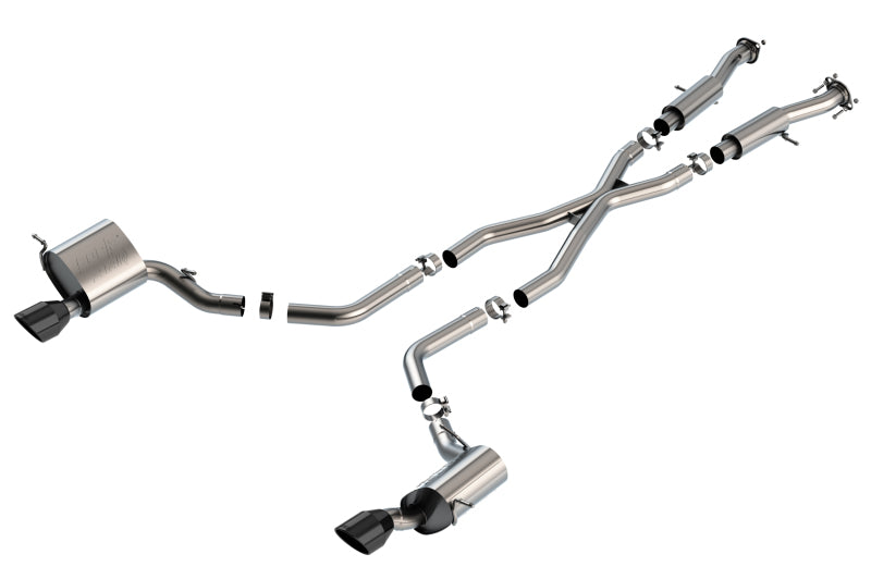 Borla Catback Borla 15-21 Jeep Grand Cherokee SRT 6.4L V8 AWD ATAK Cat-Back Exhaust System - Black Tips T-304SS