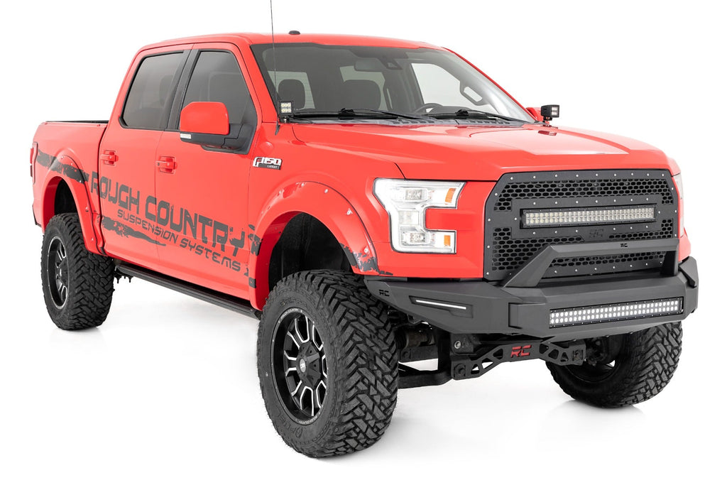 Rough Country Front Bumpers Front Modular Bumper w/Skidplate and 30 Inch LED Light Bar 15-17 Ford F-150 2WD/4WD Rough Country - 10950A