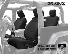 Load image into Gallery viewer, King4WD Seat Cover Jeep JK Seat Covers 10 Piece Neoprene Seat Covers Black/Black For 13-18 Wrangler JK 2 Door King 4WD - 11010101