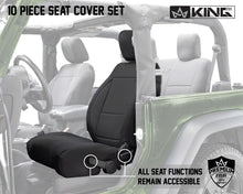 Load image into Gallery viewer, King4WD Seat Cover Jeep JK Seat Covers 10 Piece Neoprene Seat Covers Black/Black For 08-12 Wrangler JK 2 Door King 4WD - 11010301