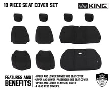 Load image into Gallery viewer, King4WD Seat Cover Jeep JK Seat Covers 10 Piece Neoprene Seat Covers Black/Black For 08-12 Wrangler JK 2 Door King 4WD - 11010301