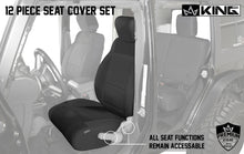 Load image into Gallery viewer, King4WD Seat Cover Jeep JK Seat Covers 12 Piece Neoprene Seat Covers Black/Black For 08-12 Wrangler JK 4 Door King 4WD - 11010401