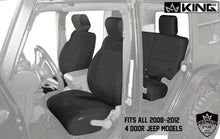 Load image into Gallery viewer, King4WD Seat Cover Jeep JK Seat Covers 12 Piece Neoprene Seat Covers Black/Black For 08-12 Wrangler JK 4 Door King 4WD - 11010401