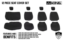 Load image into Gallery viewer, King4WD Seat Cover Jeep JK Seat Covers 12 Piece Neoprene Seat Covers Black/Black For 2007 Wrangler JK 4 Door King 4WD - 11010501