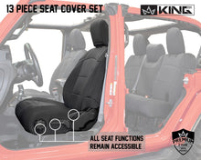 Load image into Gallery viewer, King4WD Seat Cover Jeep JL Seat Covers 13 Piece Neoprene Seat Covers Without Rear Arm Rest Black/Black For 18-20 Wrangler JL 4 Door King 4WD - 11010801