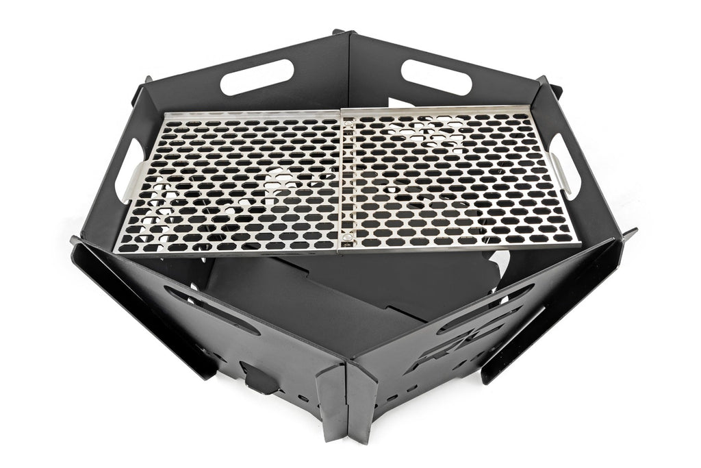 Rough Country Grilles Overland Collapsible Fire Pit Stainless Steel Grill Grate Rough Country - 117517