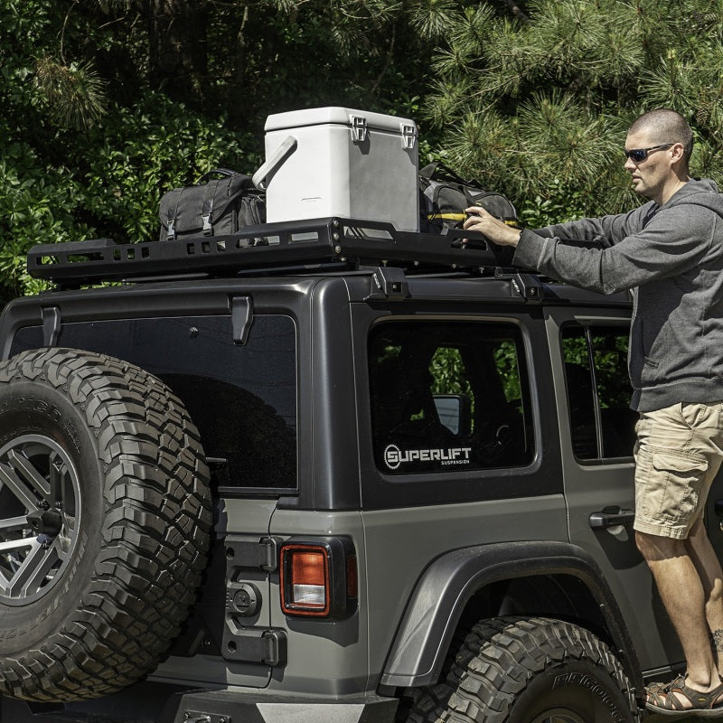 Rugged Ridge Roof Rack Rugged Ridge Roof Rack with Basket 18-20 Jeep Wrangler JL 4Dr Hardtops