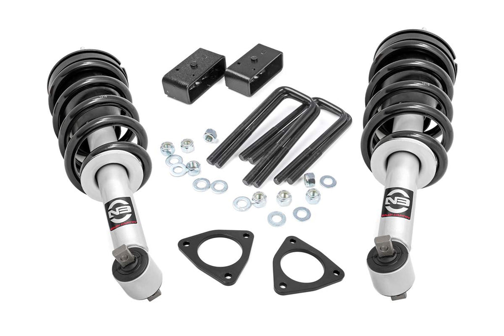 Rough Country Leveling Kit 2.5 Inch Leveling Lift Kit w/N3 Loaded Struts 07-16 Silverado/Sierra 1500 Cast Steel & Cast Aluminum Rough Country - 1319