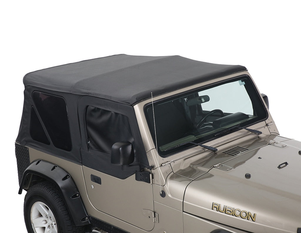 King4WD Soft Tops Jeep TJ Replacement Soft Top With Upper Doors For 97-06 Wrangler TJ Black Diamond King 4WD - 14010135