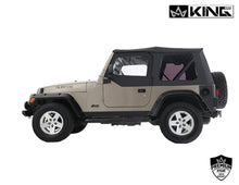 Load image into Gallery viewer, King4WD Soft Tops Jeep TJ Replacement Soft Top With Tinted Windows Upper Doors For 97-06 Wrangler TJ Black Diamond King 4WD - 14010135T