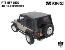 Load image into Gallery viewer, King4WD Soft Tops Jeep TJ Replacement Soft Top With Upper Doors For 97-06 Wrangler TJ Black Diamond King 4WD - 14010135