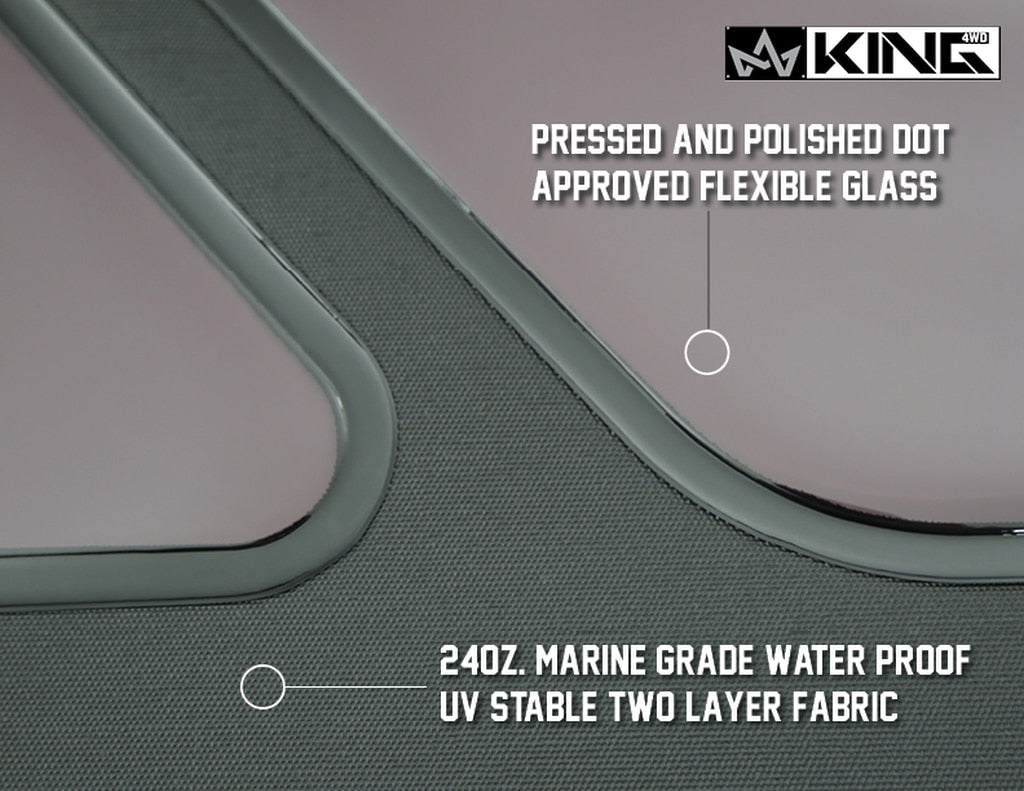 King4WD Soft Tops Jeep TJ Replacement Soft Top With Upper Doors For 97-06 Wrangler TJ Black Diamond King 4WD - 14010135