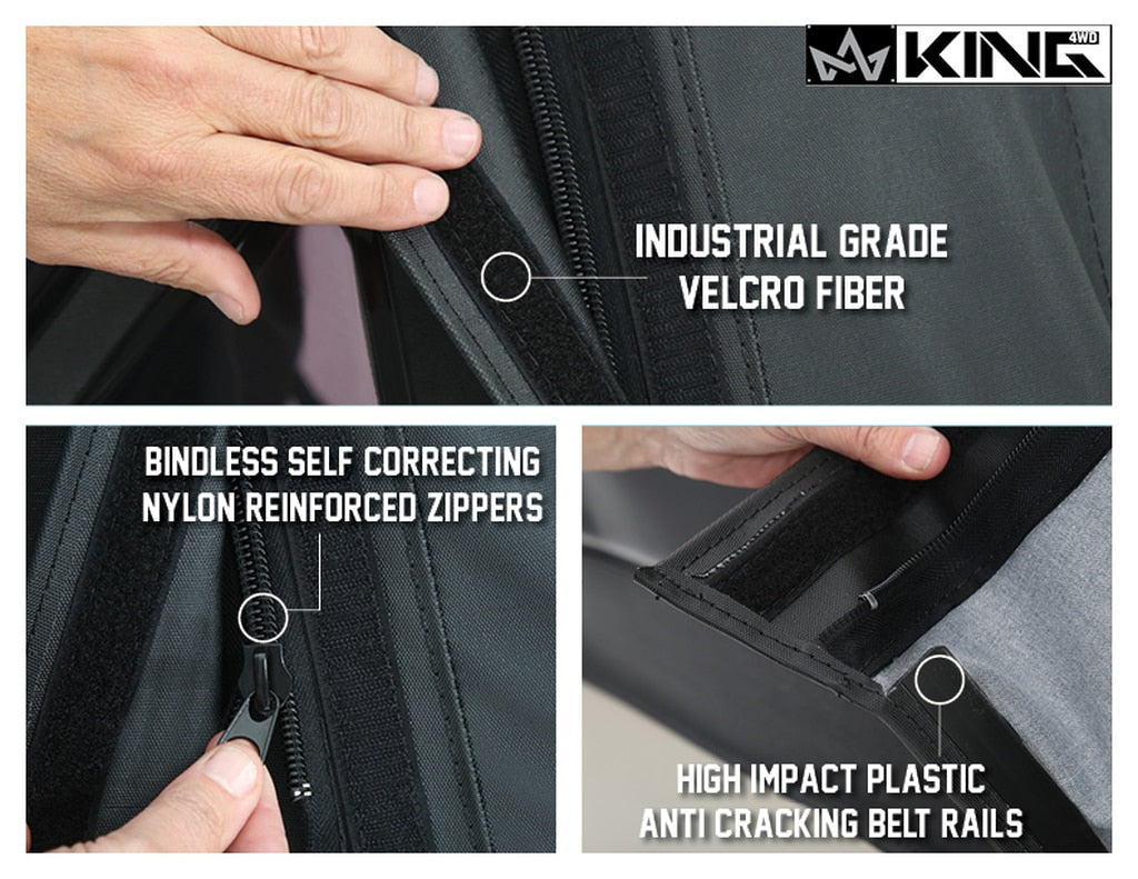King4WD Soft Tops Jeep TJ Replacement Soft Top With Upper Doors For 97-06 Wrangler TJ Black Diamond King 4WD - 14010135