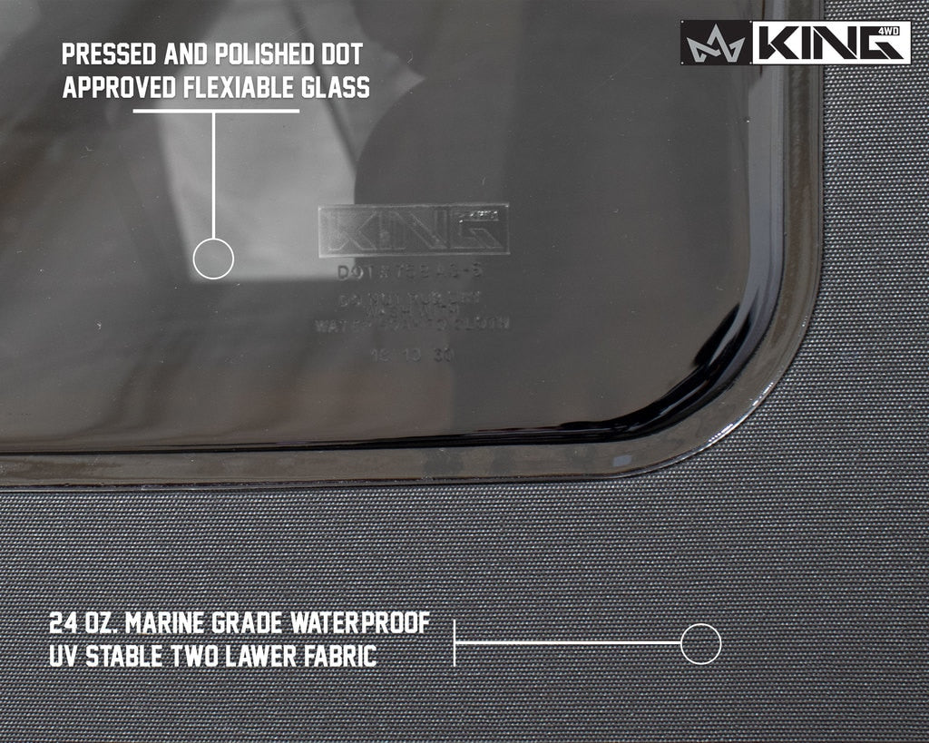 King4WD Soft Tops Jeep JK Replacement Soft Top Tinted Windows For 07-09 Wrangler JK 2 Door Black Diamond King 4WD - 14010335