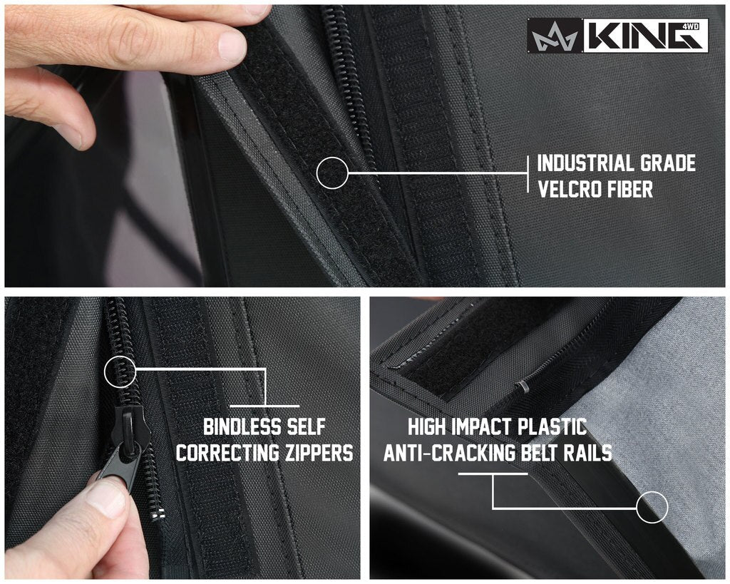 King4WD Soft Tops Jeep JK Replacement Soft Top Tinted Windows For 07-09 Wrangler JK 2 Door Black Diamond King 4WD - 14010335