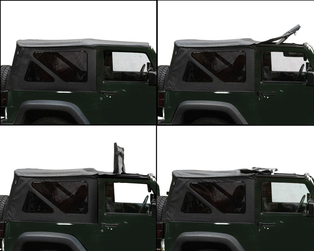 King4WD Soft Tops Jeep JK Replacement Soft Top Tinted Windows For 07-09 Wrangler JK 2 Door Black Diamond King 4WD - 14010335