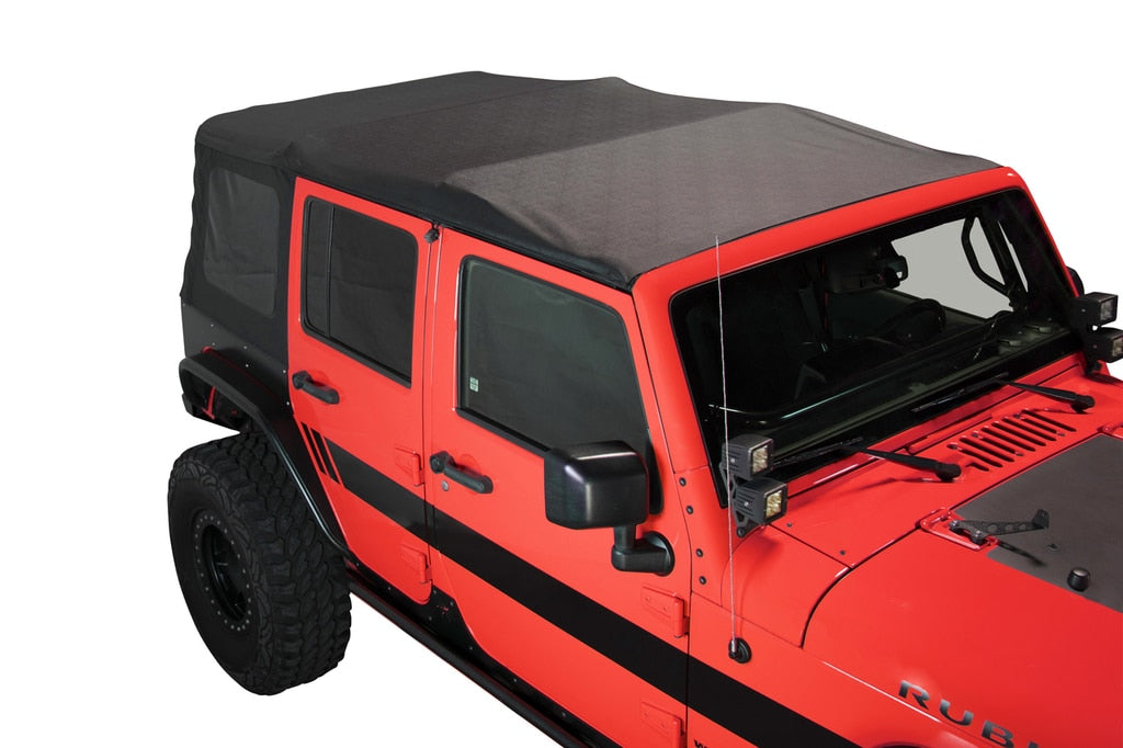 King4WD Soft Tops Jeep JK Replacement Soft Top Tinted Windows For 07-09 Wrangler JK 4 Door Black Diamond King 4WD - 14010435