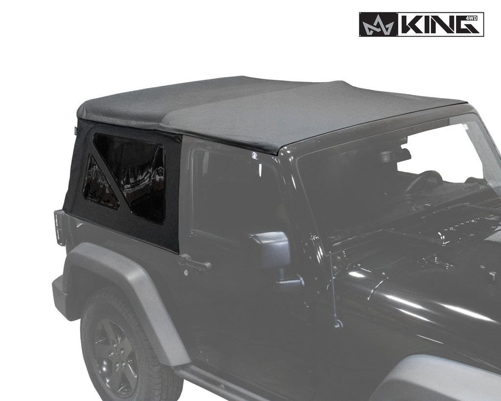 King4WD Soft Tops Jeep JK Replacement Soft Top Tinted Windows For 10-18 Wrangler JK 2 Door Black Diamond King 4WD - 14010535