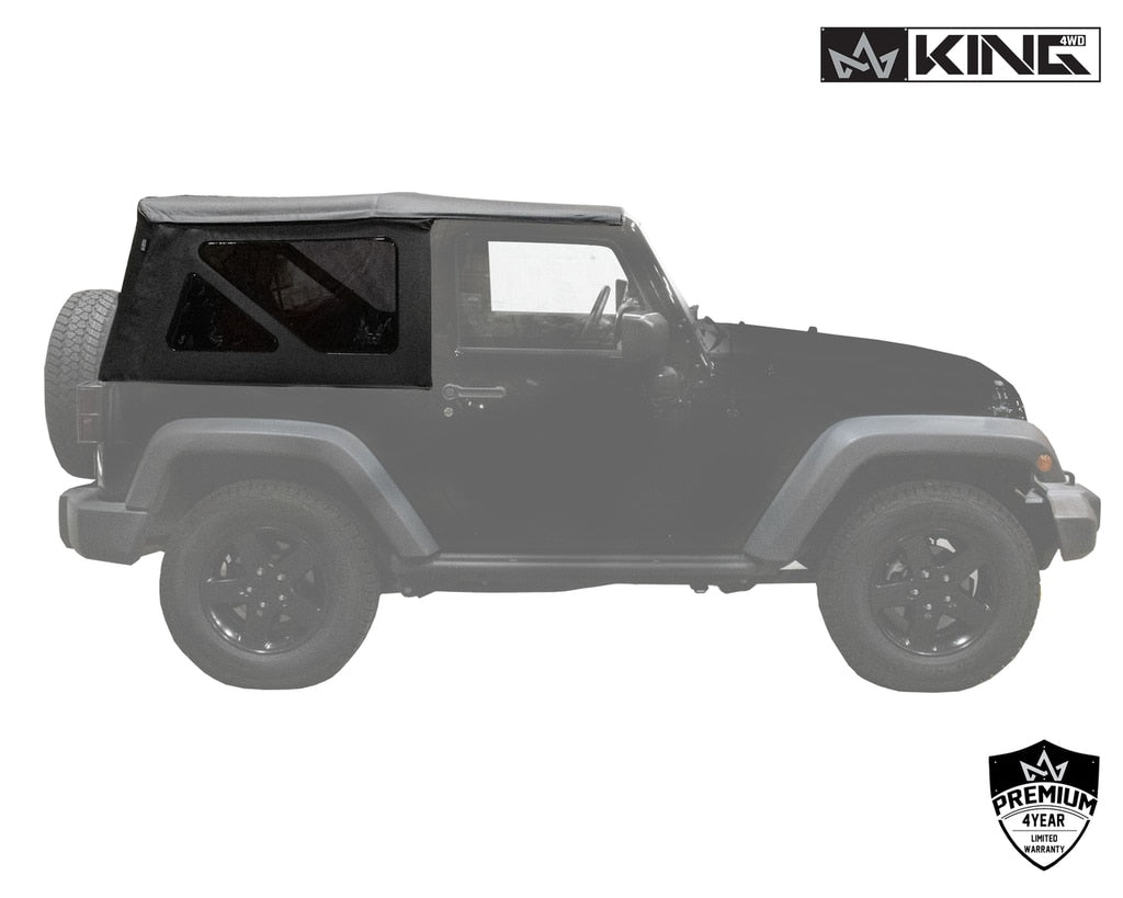 King4WD Soft Tops Jeep JK Replacement Soft Top Tinted Windows For 10-18 Wrangler JK 2 Door Black Diamond King 4WD - 14010535