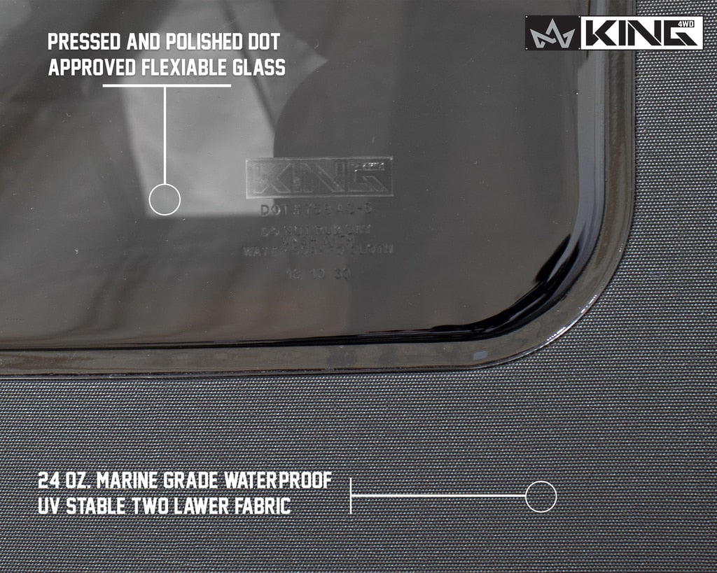 King4WD Soft Tops Jeep JK Replacement Soft Top Tinted Windows For 10-18 Wrangler JK 2 Door Black Diamond King 4WD - 14010535