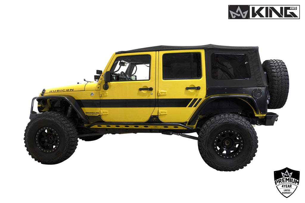 King4WD Soft Tops Jeep JK Replacement Soft Top Tinted Windows For 10-18 Wrangler JK 4 Door Black Diamond King 4WD - 14010635