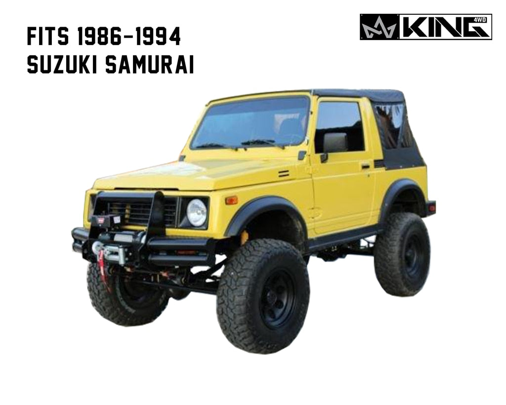 King4WD Soft Tops Samurai Replacement Soft Top Tinted Windows For 86-94 Suzuki Samurai Black Diamond King 4WD - 14011035