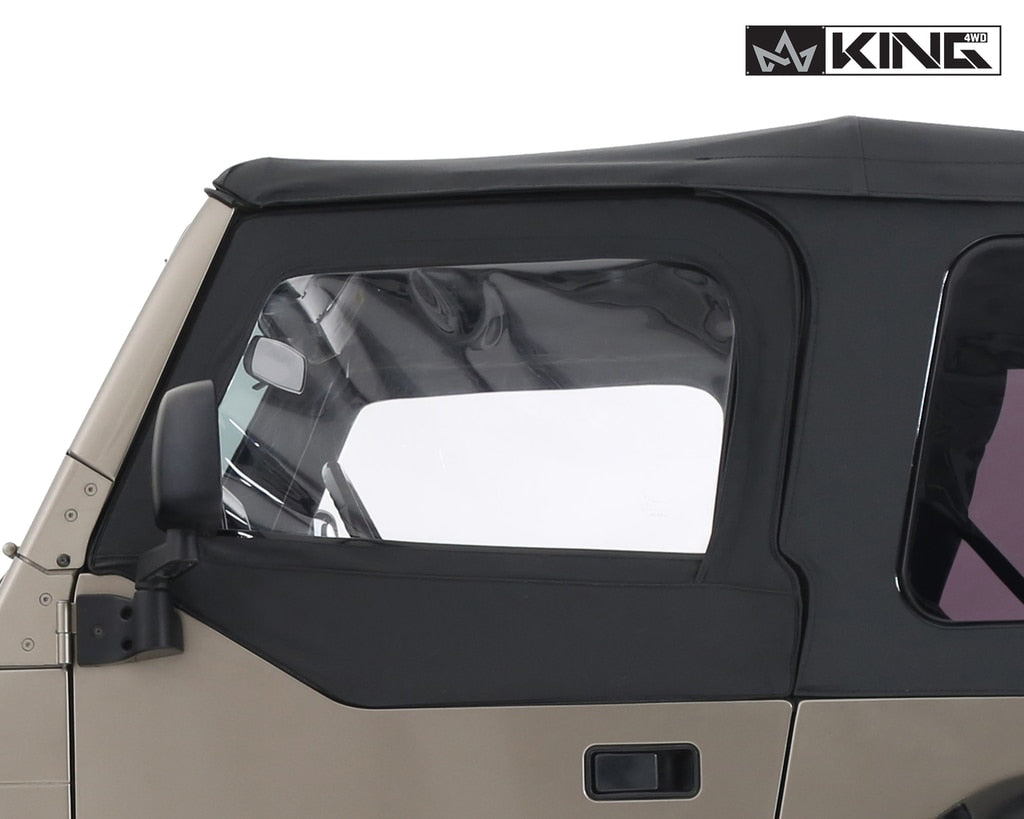 King4WD Half Doors Jeep TJ Half Door Uppers Replacement Soft Upper Doors For 97-06 Wrangler TJ Black Pair King 4WD - 14019935